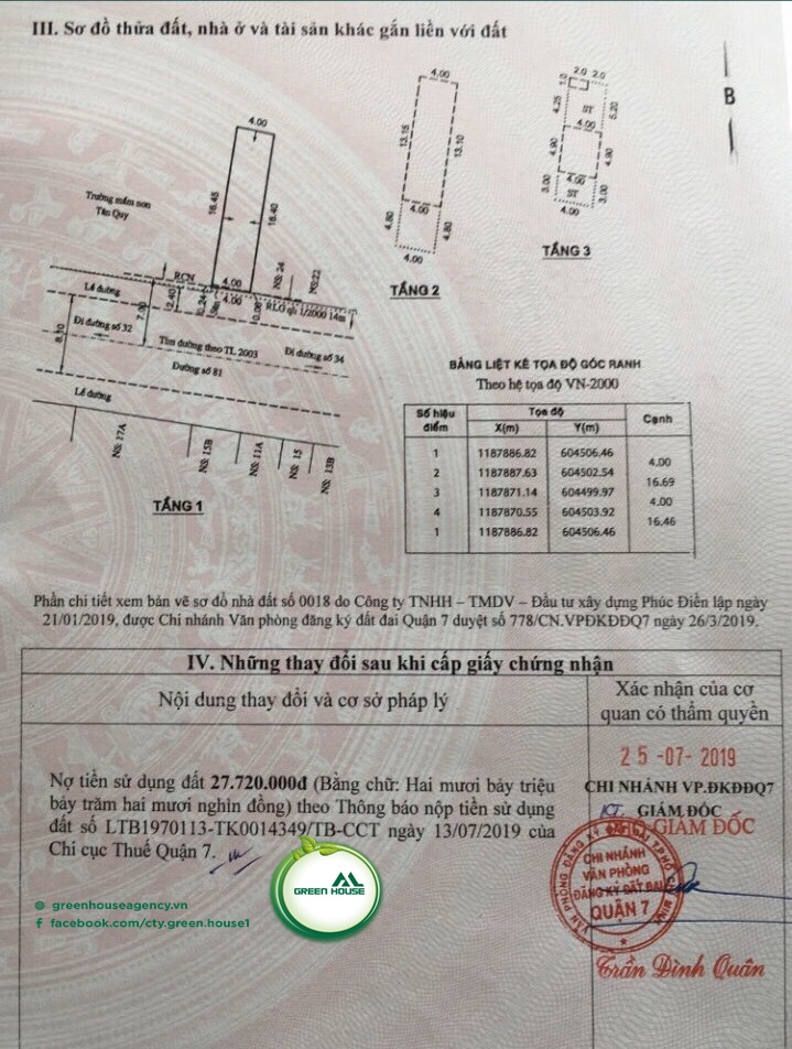 CẦN BÁN NHÀ KHU TÂN QUY QUẬN 7