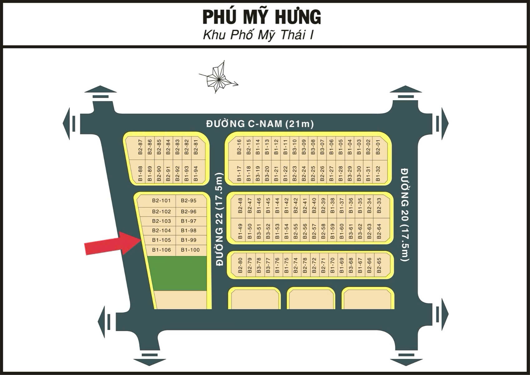 Bán biệt thự Mỹ Thái 1 Phú Mỹ Hưng, Quận 7 thiết kế 3 phòng ngủ, sân vườn rộng hường đông nam – 175m 2