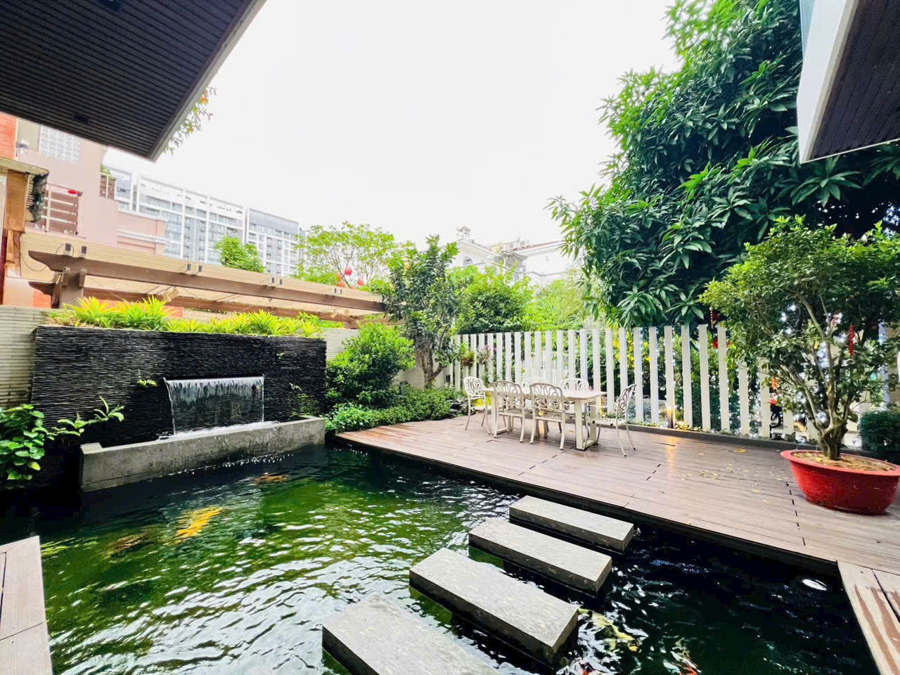 My Thai Phu My Hung quadruple villa for rent with 5 bedrooms with koi pond, garden – 256m2 6
