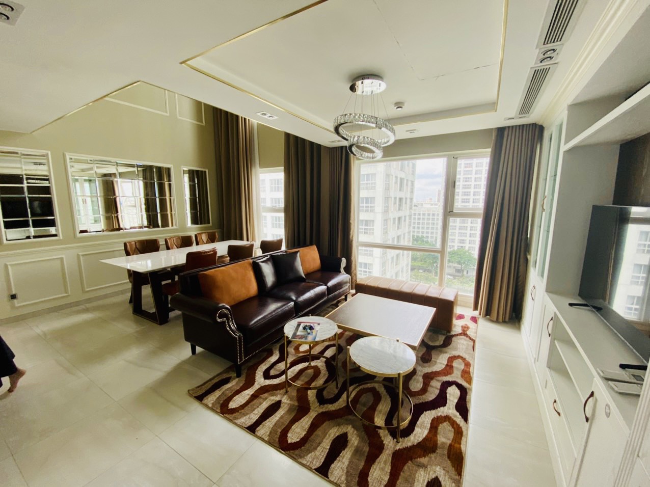 Duplex Happy Valley Premier apartment for rent in Phu My Hung, District 7 has 3 bedrooms with full a 9