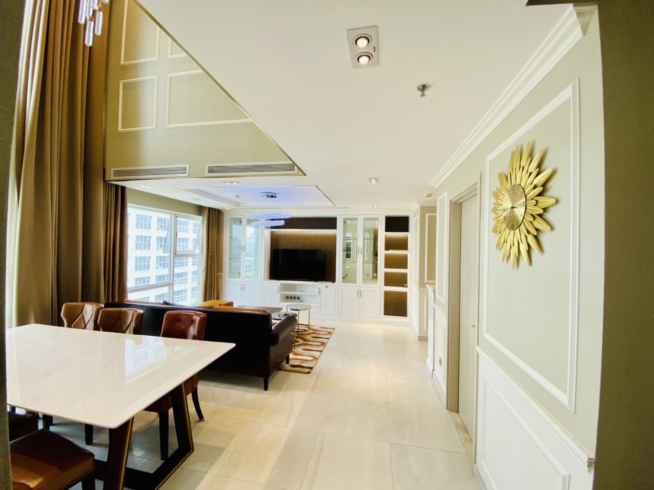 Duplex Happy Valley Premier apartment for rent in Phu My Hung, District 7 has 3 bedrooms with full a 1