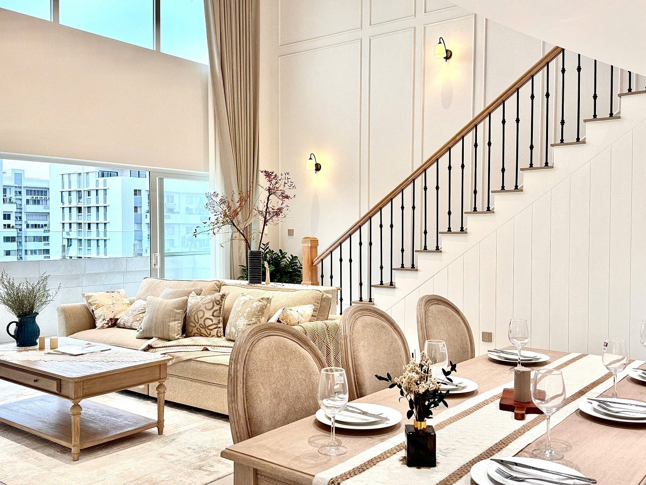 Cho thuê căn hộ duplex Mỹ Khánh 3B Phú Mỹ Hưng nhà mới thiết kế 4 phòng ngủ có nội thất – 198m2