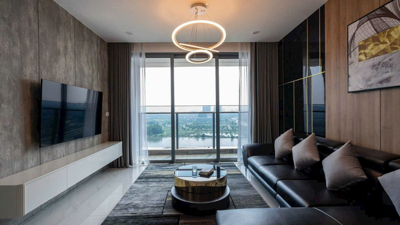 Cho thuê căn hộ tòa Golden House Sunwah Pearl, Quận Bình Thạnh có 3 phòng ngủ view sông Sài Gòn 9