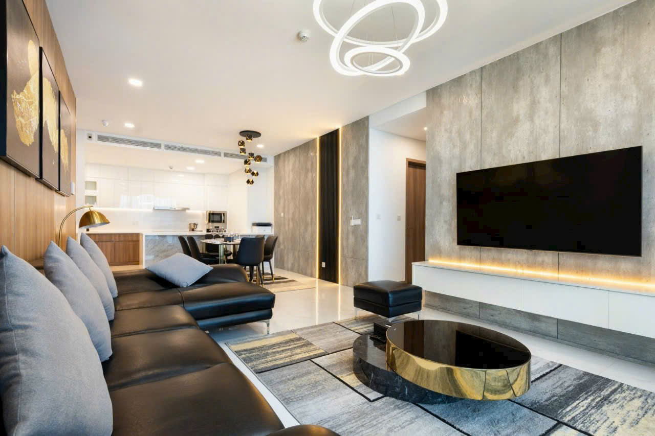 Cho thuê căn hộ tòa Golden House Sunwah Pearl, Quận Bình Thạnh có 3 phòng ngủ view sông Sài Gòn