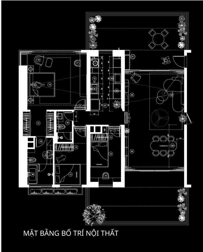 Cho thuê căn hộ sân vườn Panorama Phú Mỹ Hưng thiết kế 3 phòng ngủ nội thất mới lầu 3 – 197m2 3