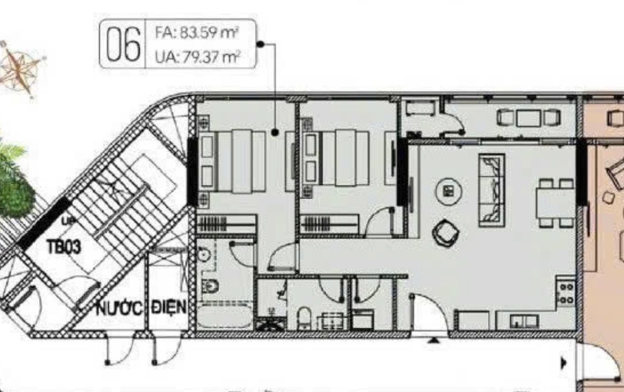 Cho thuê căn hộ Thảo Điền Green, Tp Thủ Đức thiết kế 2 phòng ngủ view sông – 84m2 3