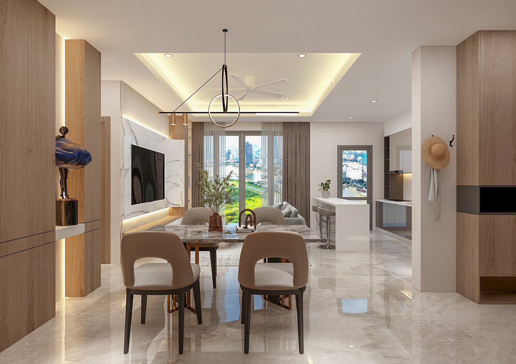 Bán hoặc cho thuê căn hộ The Horizon Phú Mỹ Hưng, Quận 7 nội thất cao cấp, view sông 9