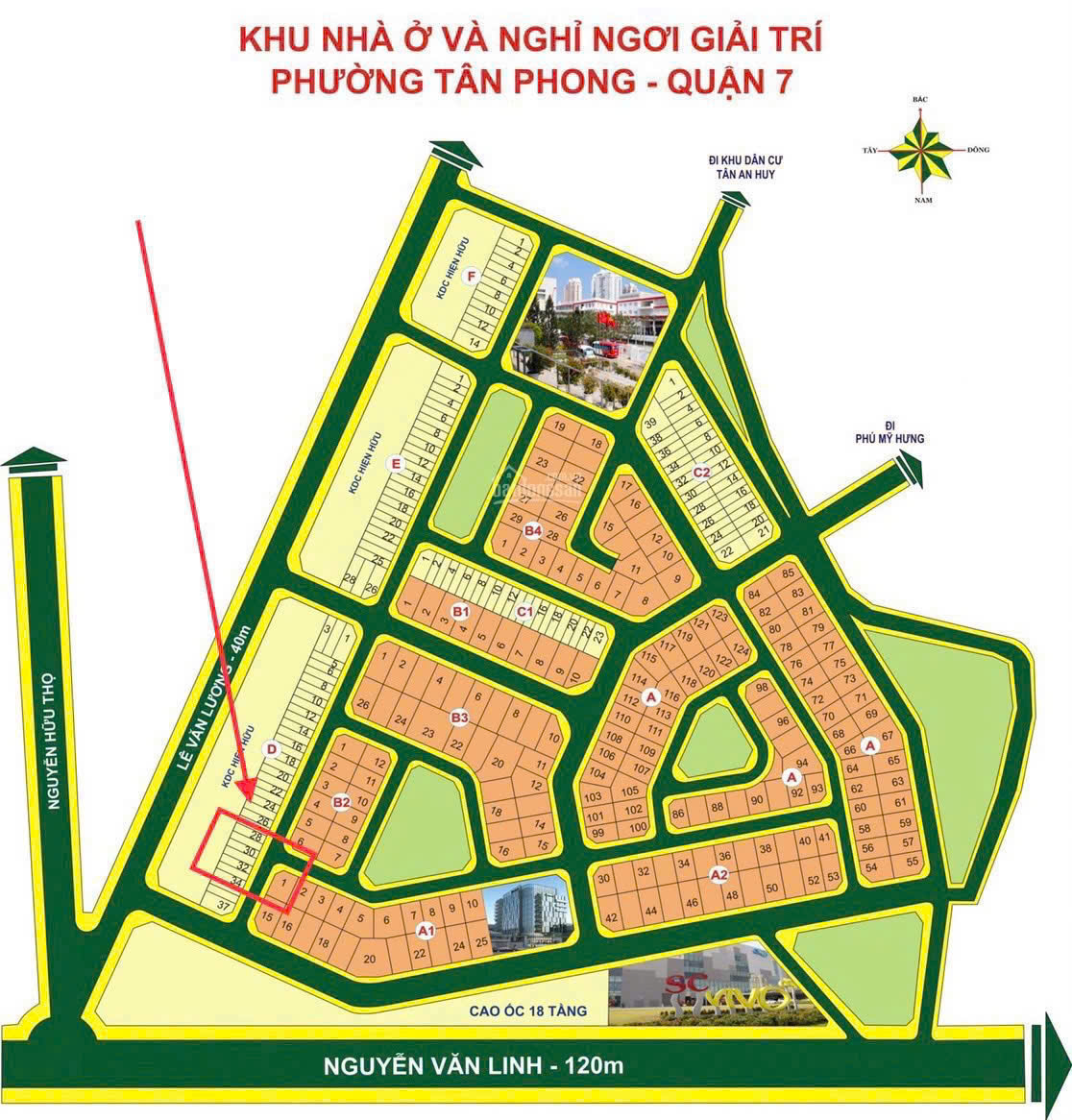 Bán đất nền khu dân cư Sadeco Quận 7 được xây 3 tầng + áp mái phía sau TTTM Vivo City – 104m2 3