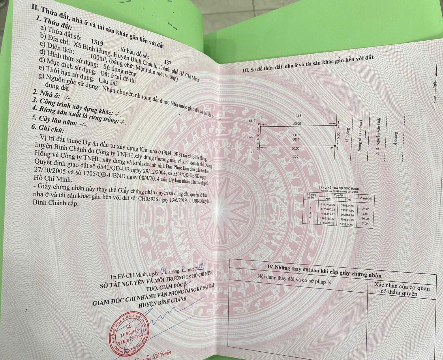 Bán đất nhà phố KDC Dương Hồng Nguyễn Văn Linh, Bình Chánh đường số 11 hướng Đông – 100m2 1