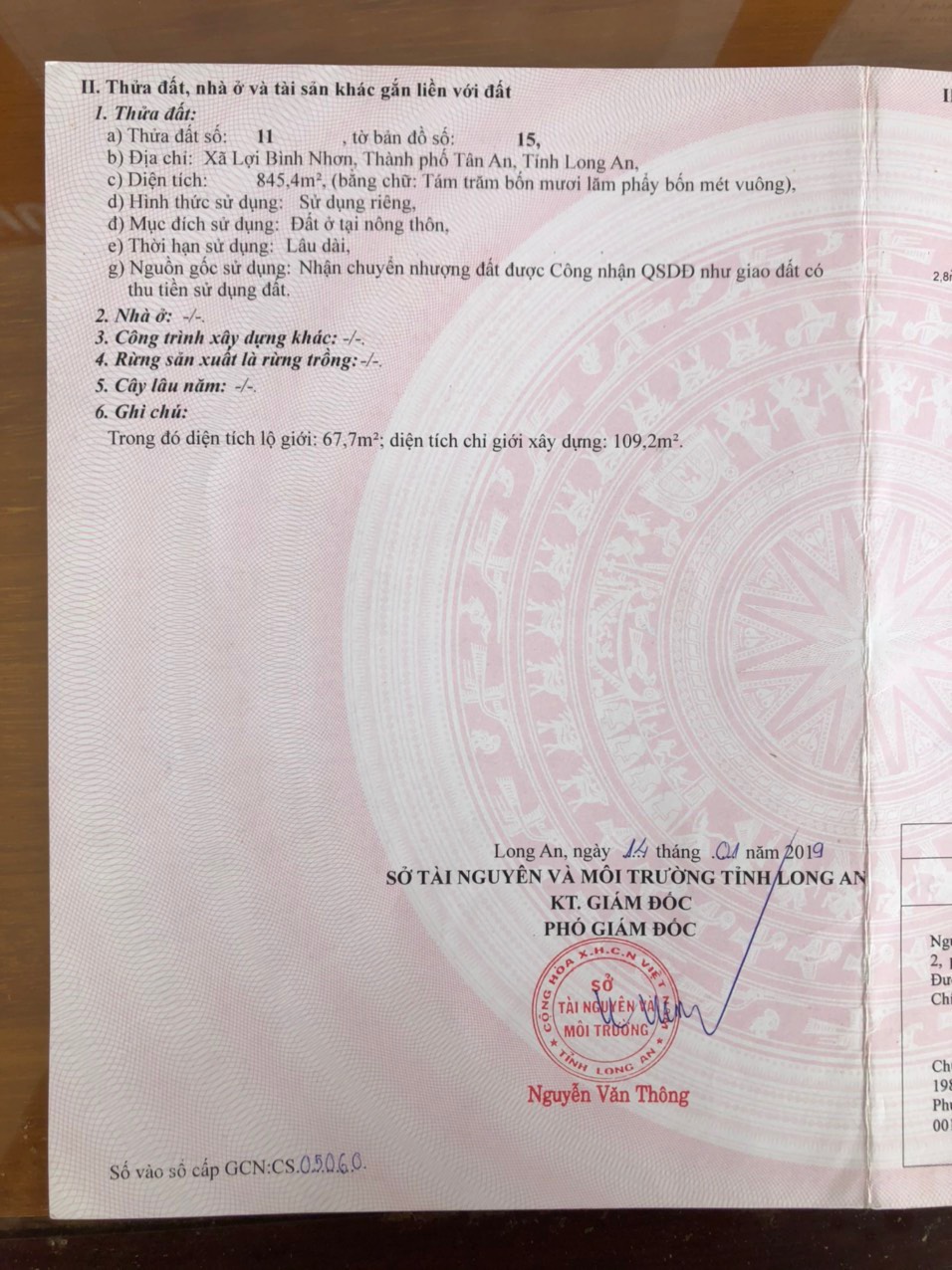 Bán đất thổ cư Lợi Bình Nhơn, Tân An, Long An mặt tiền đường 11m diện tích lớn 4