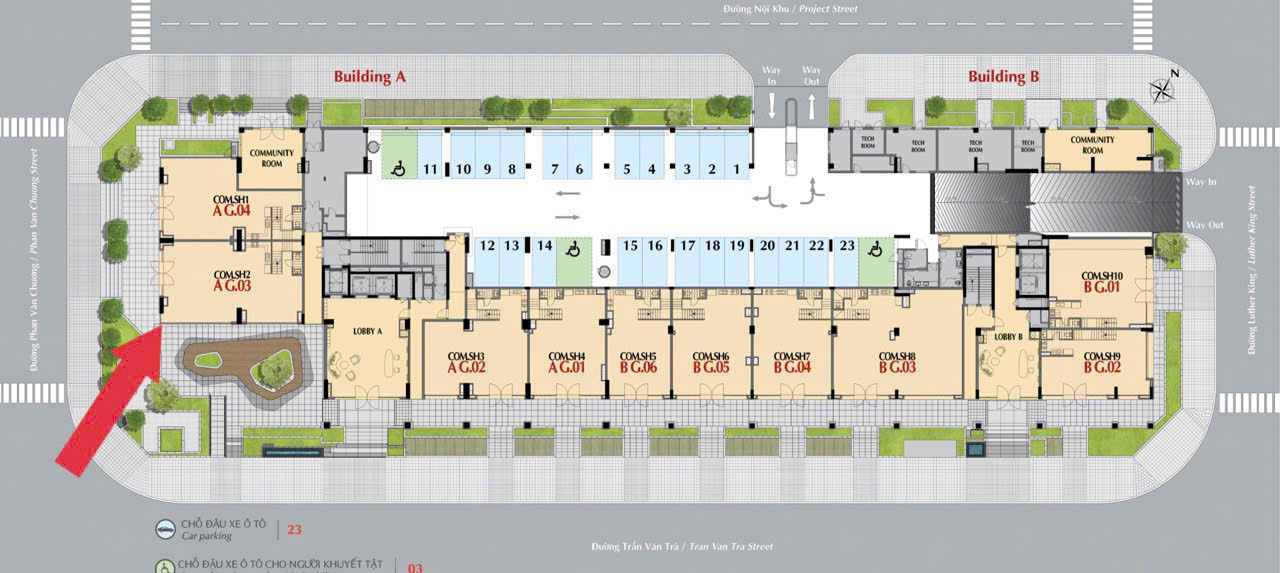 Cho thuê shophouse The Horizon Phú Mỹ Hưng, Quận 7 căn góc có 2 tầng vị trí đẹp, nhà thô – 239.59m2 3