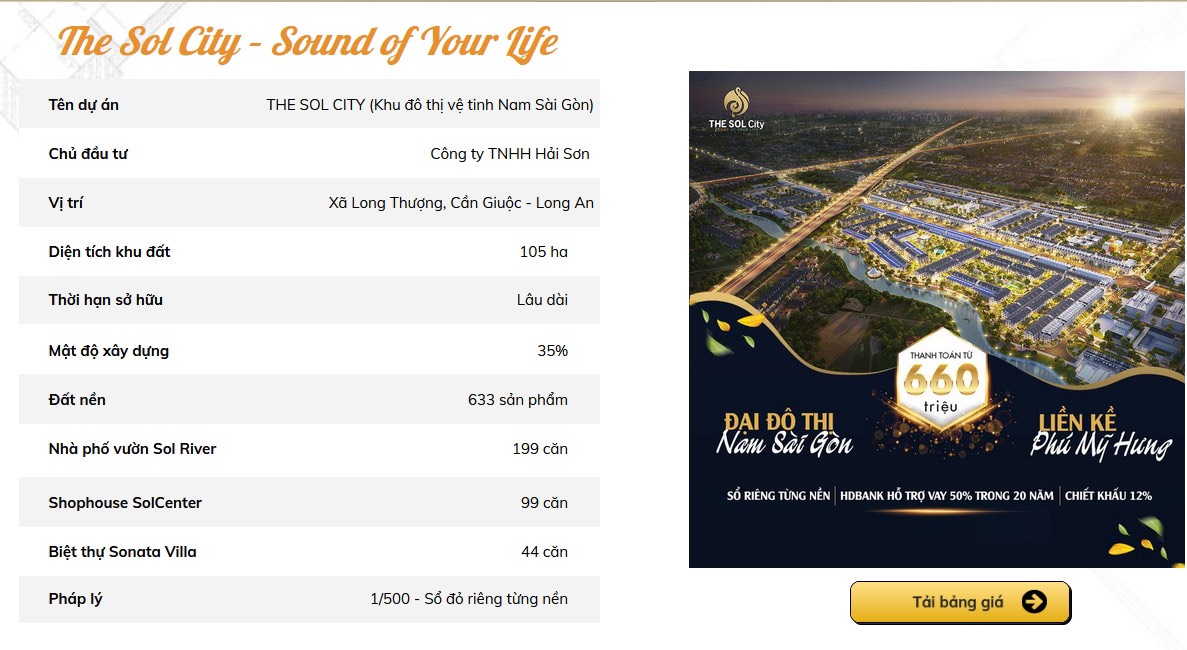 Dự Án The Sol City